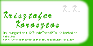 krisztofer korosztos business card